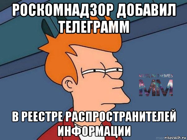 роскомнадзор добавил телеграмм в реестре распространителей информации, Мем Подозрительный Фрай из Футурамы 