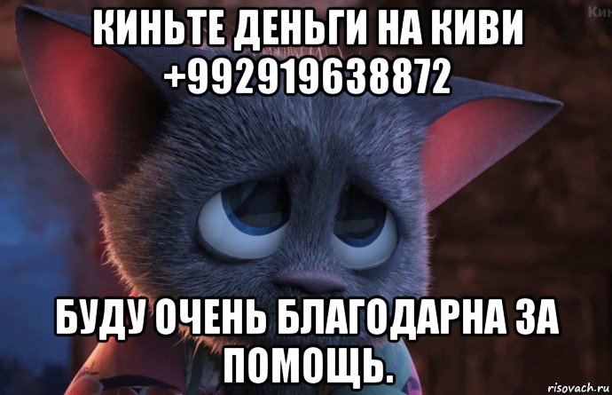 киньте деньги на киви +992919638872 буду очень благодарна за помощь.