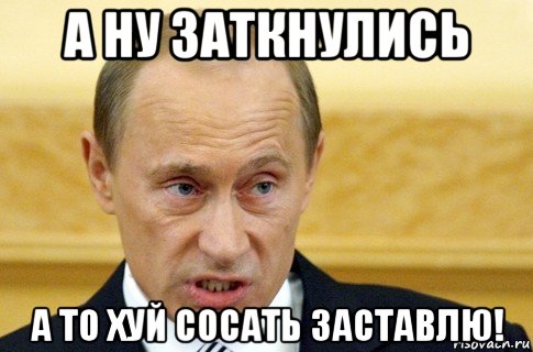 а ну заткнулись а то хуй сосать заставлю!, Мем путин