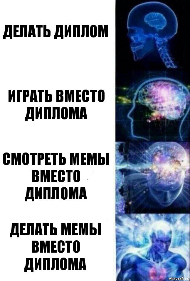 Делать диплом Играть вместо диплома Смотреть мемы вместо диплома Делать мемы вместо диплома, Комикс  Сверхразум