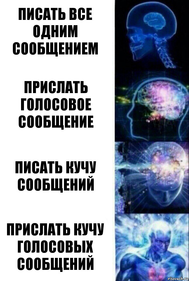 писать все одним сообщением прислать голосовое сообщение писать кучу сообщений прислать кучу голосовых сообщений, Комикс  Сверхразум