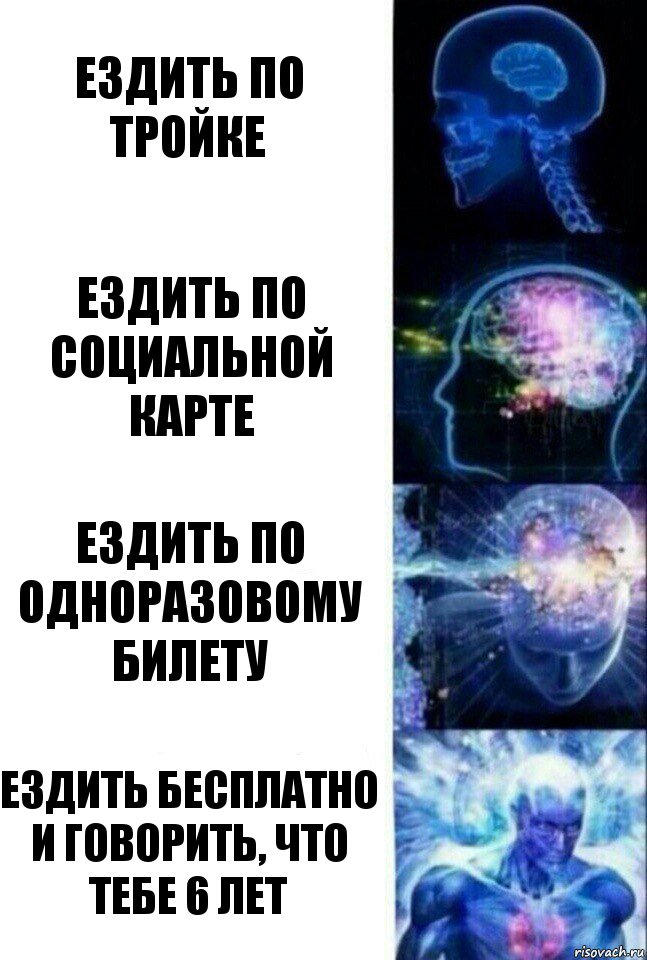 ездить по тройке ездить по социальной карте ездить по одноразовому билету ездить бесплатно и говорить, что тебе 6 лет, Комикс  Сверхразум