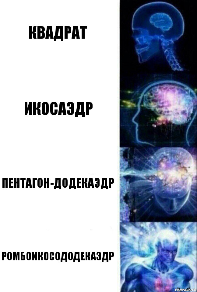 квадрат икосаэдр пентагон-додекаэдр ромбоикосододекаэдр, Комикс  Сверхразум