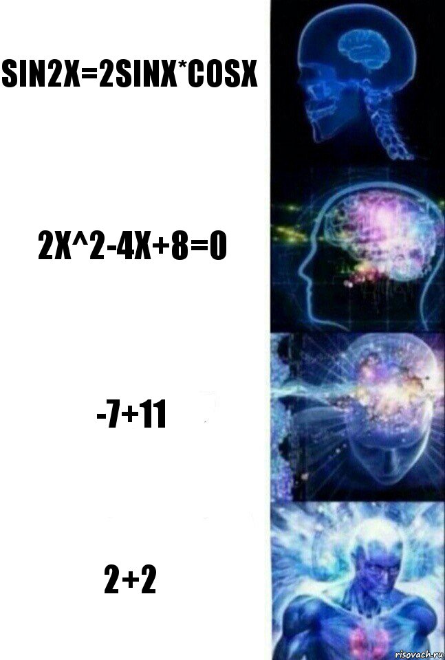 sin2x=2sinx*cosx 2x^2-4x+8=0 -7+11 2+2, Комикс  Сверхразум