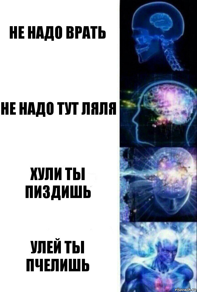 Не надо врать Не надо тут ляля Хули ты пиздишь Улей ты пчелишь, Комикс  Сверхразум