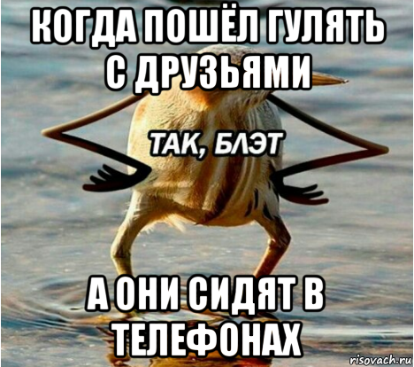 когда пошёл гулять с друзьями а они сидят в телефонах