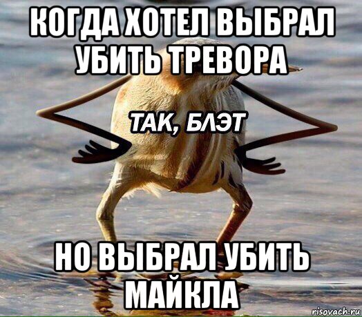 когда хотел выбрал убить тревора но выбрал убить майкла
