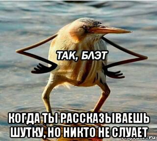 когда ты рассказываешь шутку, но никто не слуает, Мем Так блэт