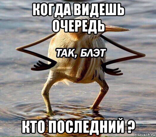 когда видешь очередь кто последний ?