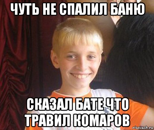 чуть не спалил баню сказал бате что травил комаров, Мем Типичный школьник