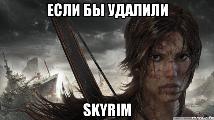 если бы удалили skyrim, Мем tomb raider