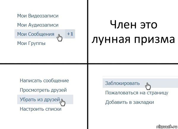 Член это лунная призма, Комикс  Удалить из друзей