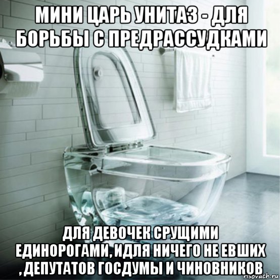 мини царь унитаз - для борьбы с предрассудками для девочек срущими единорогами, идля ничего не евших , депутатов госдумы и чиновников, Мем Депутатский