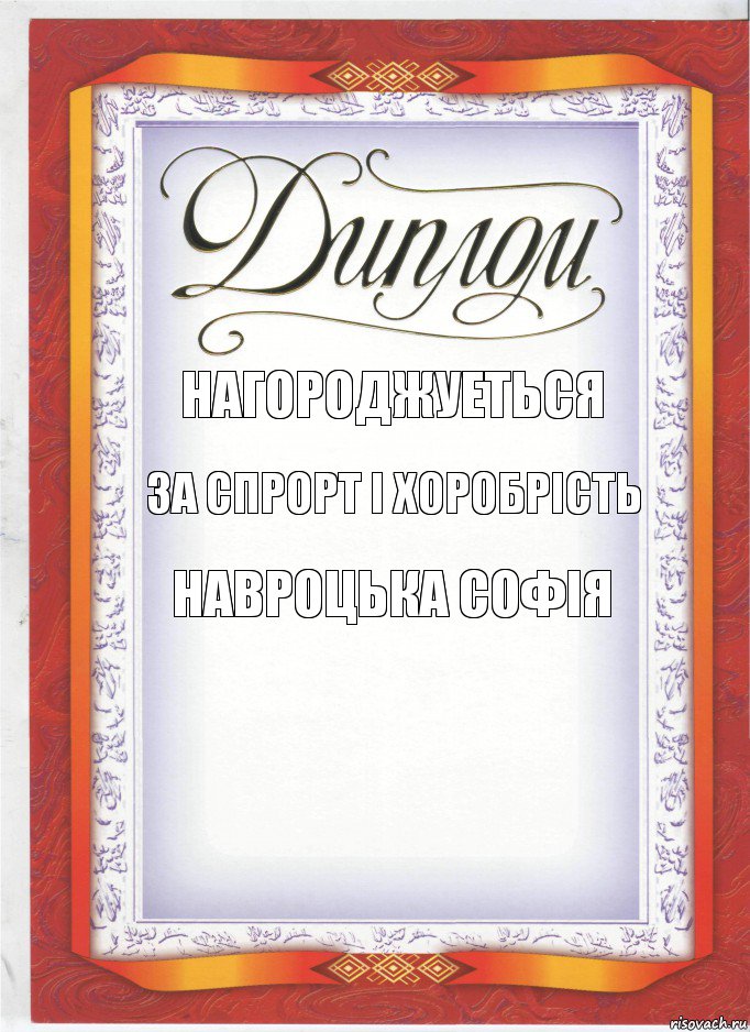 нагороджуеться за спрорт і хоробрість навроцька софія