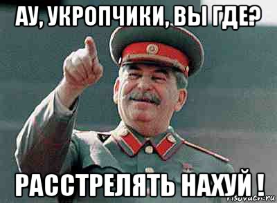 ау, укропчики, вы где? расстрелять нахуй !