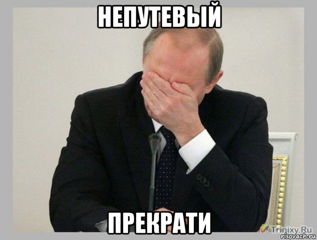 непутевый прекрати, Мем  Фейспалм Путин
