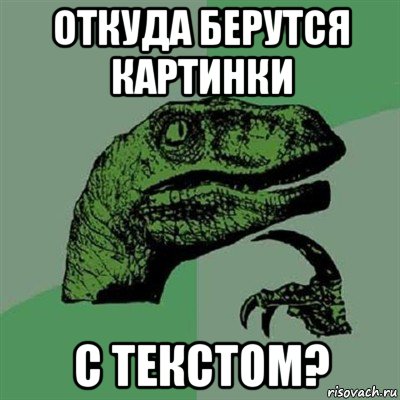 откуда берутся картинки с текстом?, Мем Филосораптор