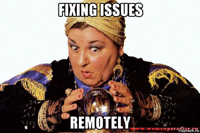 fixing issues remotely, Мем гадалка