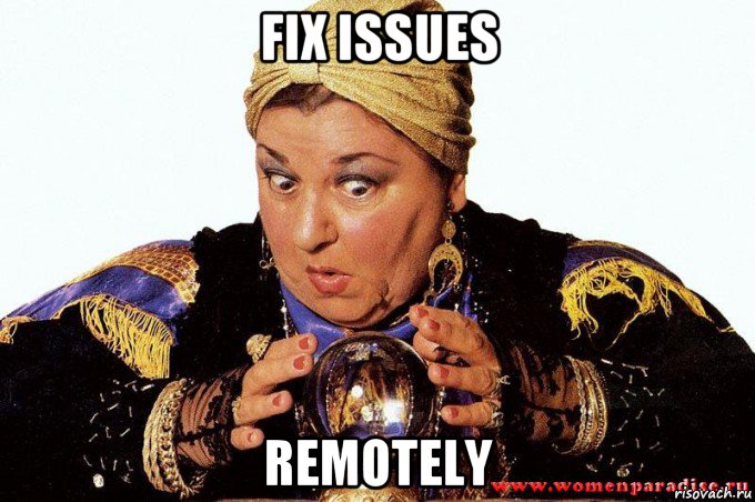 fix issues remotely, Мем гадалка