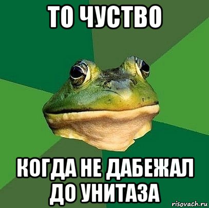 то чуство когда не дабежал до унитаза