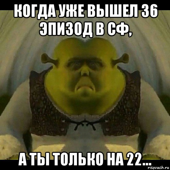 когда уже вышел 36 эпизод в сф, а ты только на 22...