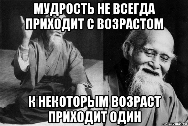 мудрость не всегда приходит с возрастом к некоторым возраст приходит один