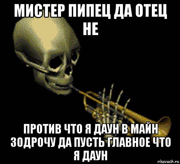 мистер пипец да отец не против что я даун в майн зодрочу да пусть главное что я даун, Мем Мистер дудец