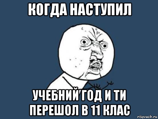 когда наступил учебний год и ти перешол в 11 клас, Мем Ну почему