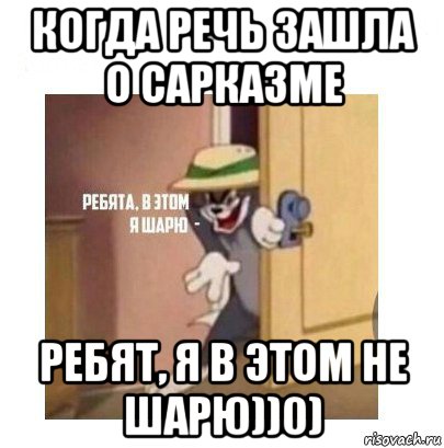 когда речь зашла о сарказме ребят, я в этом не шарю))0), Мем Ребята я в этом шарю