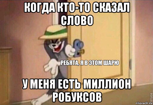 когда кто-то сказал слово у меня есть миллион робуксов, Мем    Ребята я в этом шарю