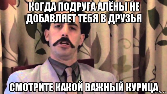 когда подруга алёны не добавляет тебя в друзья смотрите какой важный курица