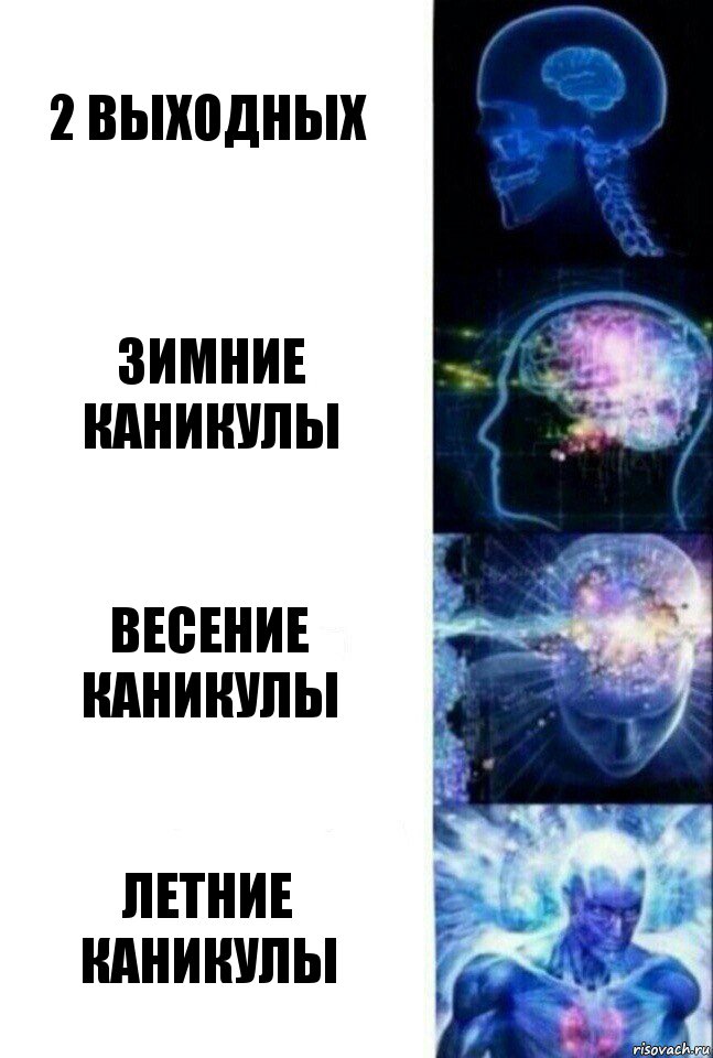 2 выходных зимние каникулы весение каникулы летние каникулы, Комикс  Сверхразум