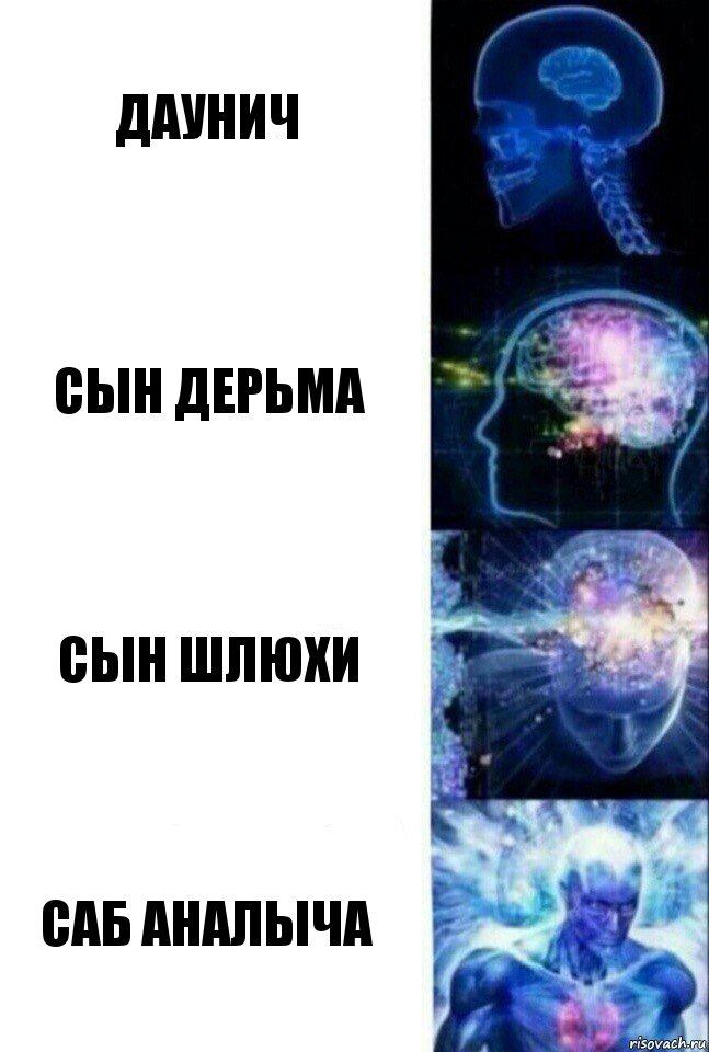 даунич сын дерьма сын шлюхи саб аналыча, Комикс  Сверхразум