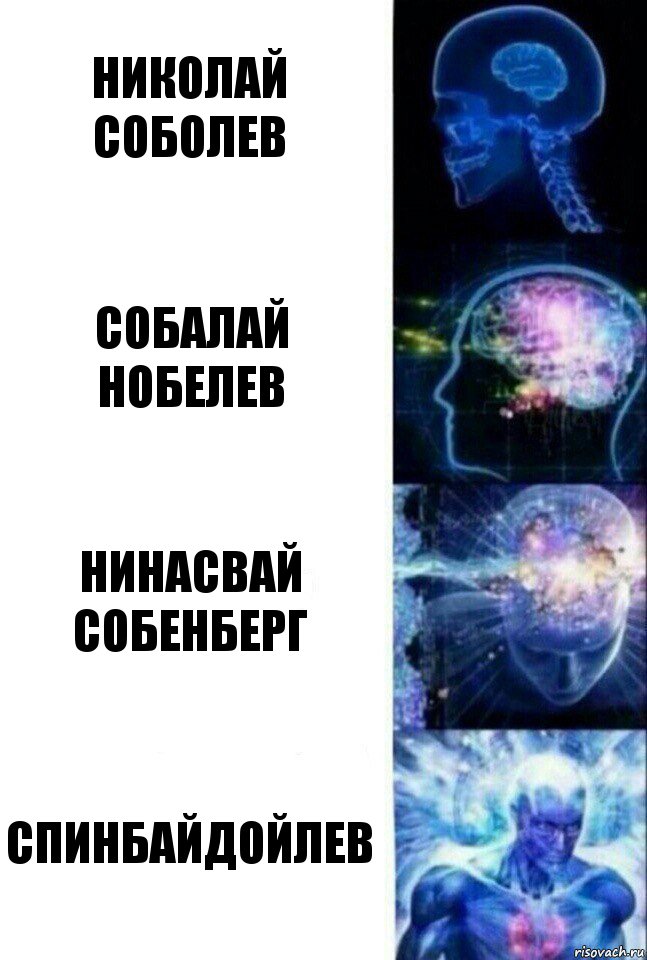 Николай Соболев Собалай Нобелев Нинасвай Собенберг Спинбайдойлев, Комикс  Сверхразум
