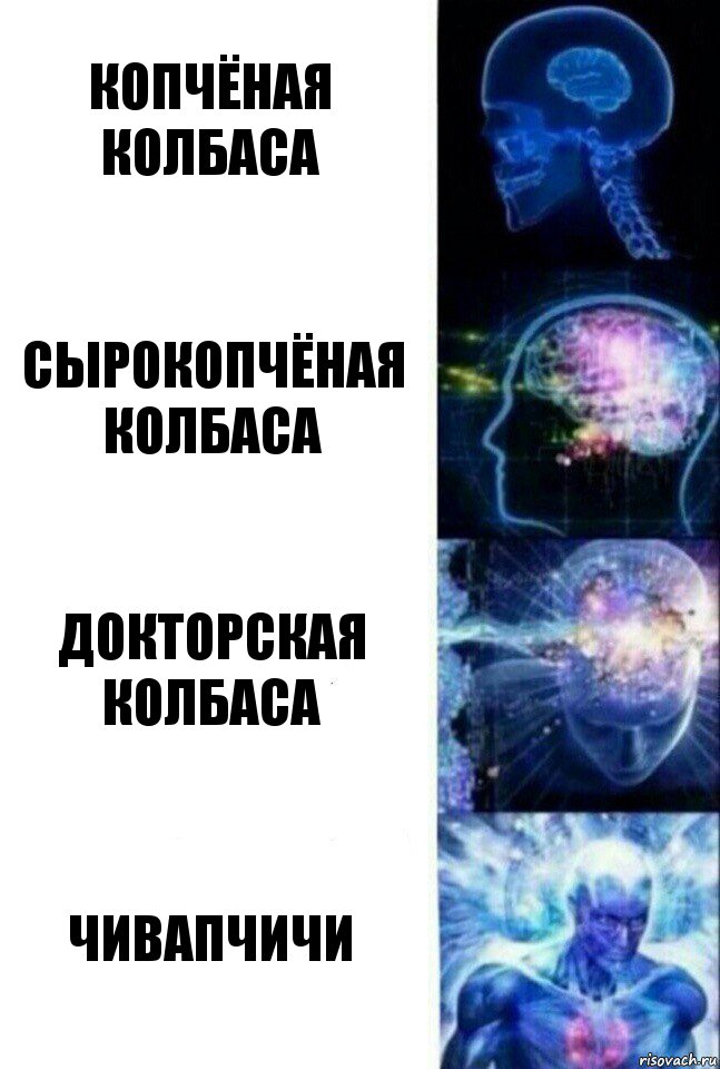 Копчёная колбаса Сырокопчёная колбаса Докторская колбаса ЧИВАПЧИЧИ, Комикс  Сверхразум