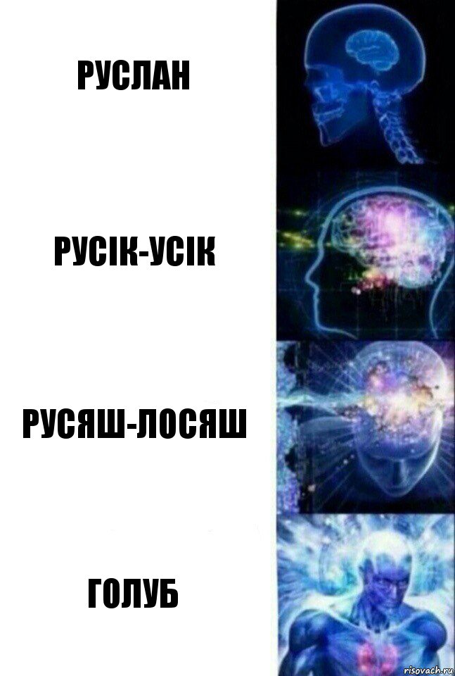 руслан русік-усік русяш-лосяш голуб, Комикс  Сверхразум