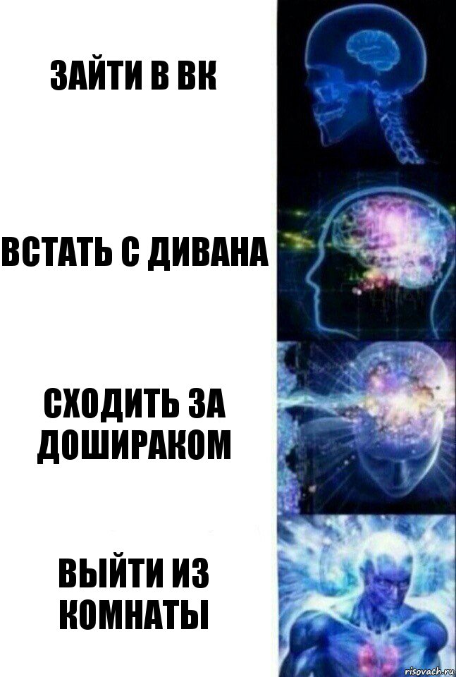 зайти в вк встать с дивана сходить за дошираком выйти из комнаты, Комикс  Сверхразум