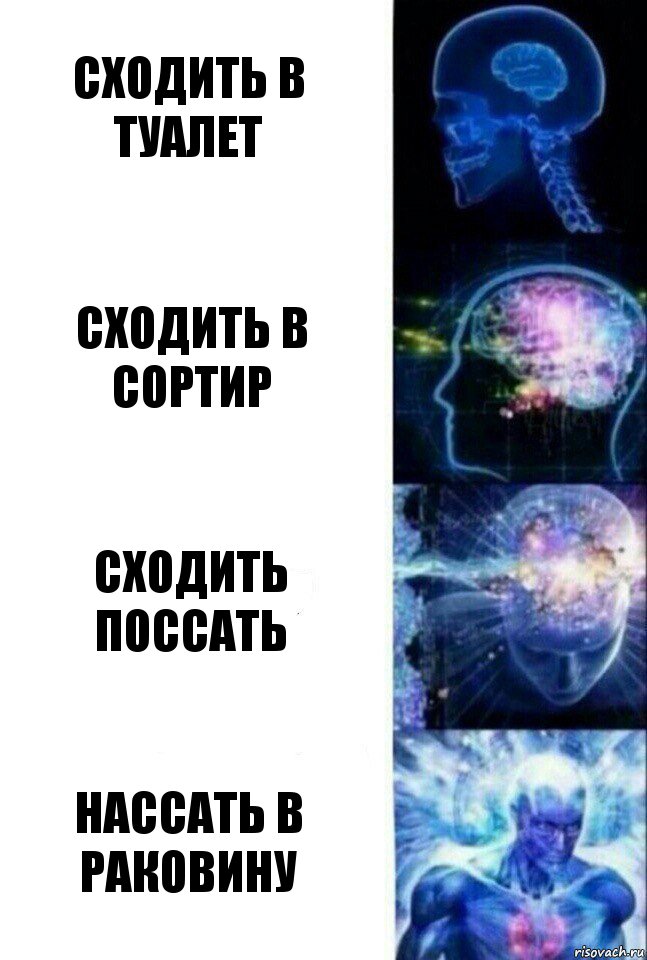 Сходить в туалет Сходить в сортир сходить поссать нассать в раковину, Комикс  Сверхразум