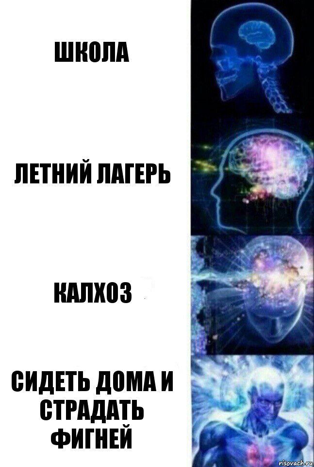 Школа Летний лагерь Калхоз Сидеть дома и страдать фигней, Комикс  Сверхразум