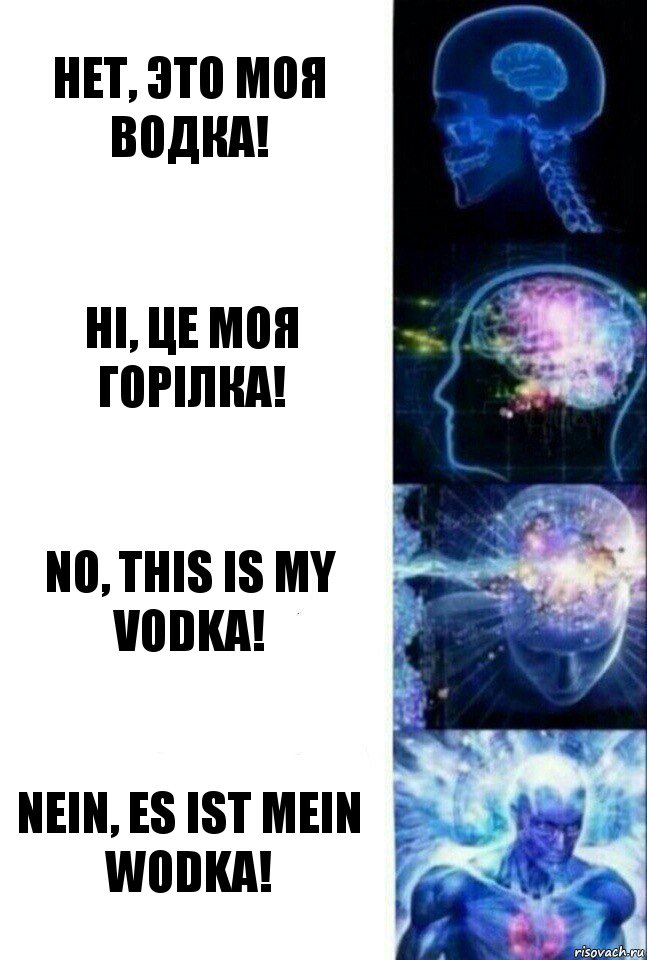 Нет, это моя Водка! Ні, це моя Горілка! No, this is my Vodka! Nein, es ist mein Wodka!, Комикс  Сверхразум