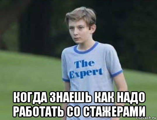  когда знаешь как надо работать со стажерами, Мем The Expert