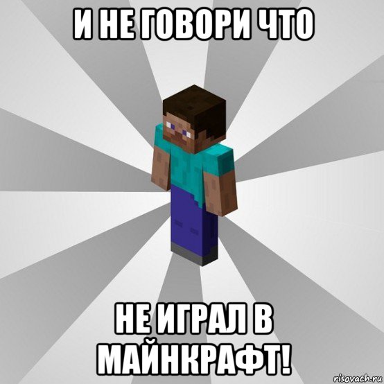 и не говори что не играл в майнкрафт!, Мем Типичный игрок Minecraft