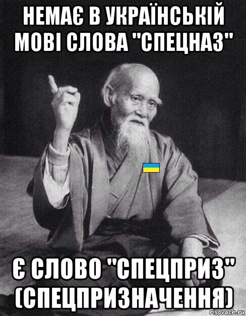 немає в українській мові слова "спецназ" є слово "спецприз" (спецпризначення), Мем Український філолог