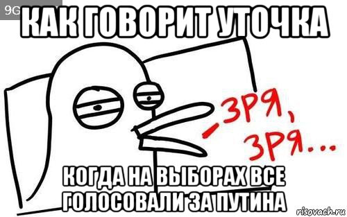 как говорит уточка когда на выборах все голосовали за путина