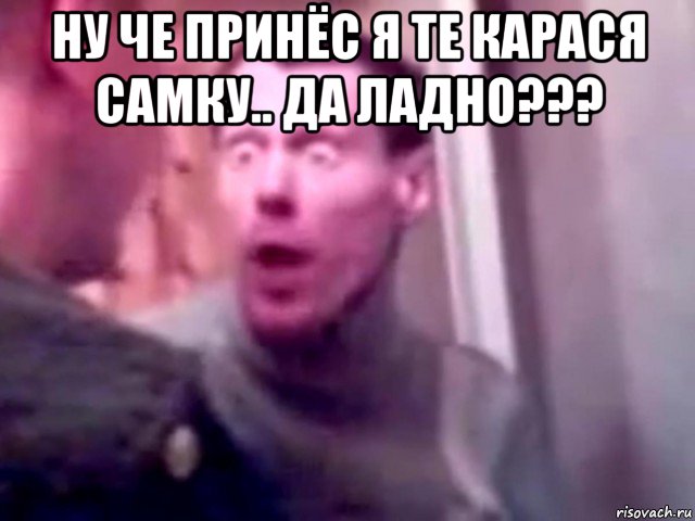 ну че принёс я те карася самку.. да ладно??? , Мем Запили