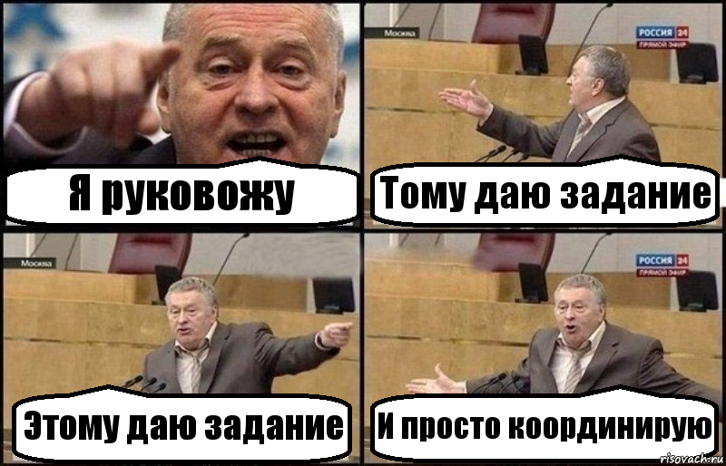 Я руковожу Тому даю задание Этому даю задание И просто координирую, Комикс Жириновский