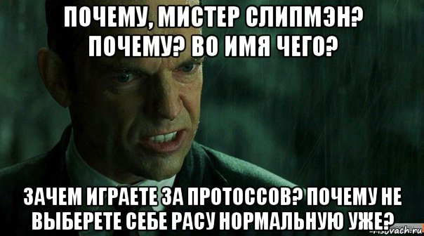 почему, мистер слипмэн? почему? во имя чего? зачем играете за протоссов? почему не выберете себе расу нормальную уже?