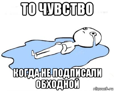 то чувство когда не подписали обходной, Мем   человек в луже плачет