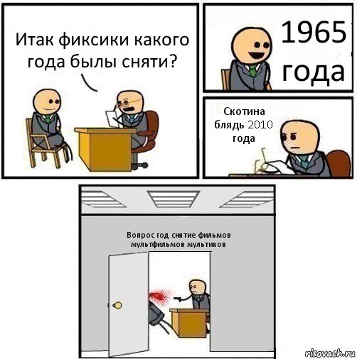 Итак фиксики какого года былы сняти? 1965 года Скотина блядь 2010 года Вопрос год снятие фильмов мультфильмов мультиков