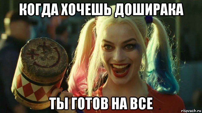 когда хочешь доширака ты готов на все, Мем    Harley quinn